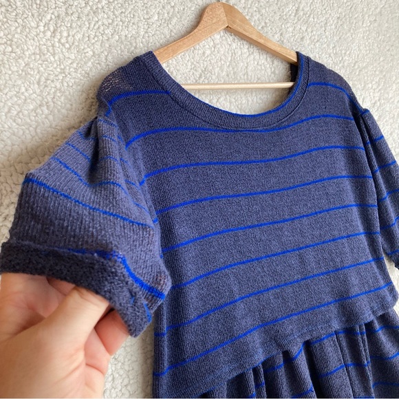 Anthropologie Postmark Latitudes navy royal blue striped peplum top sweater XS - Picture 8 of 16